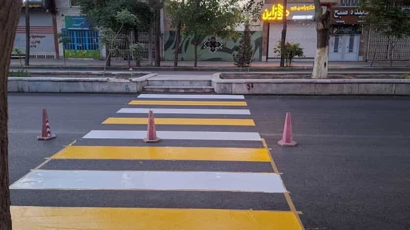 Implementation of traffic colors and street marking in Isfahan